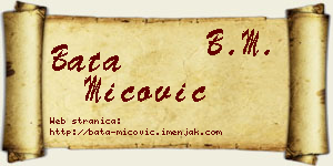 Bata Mićović vizit kartica